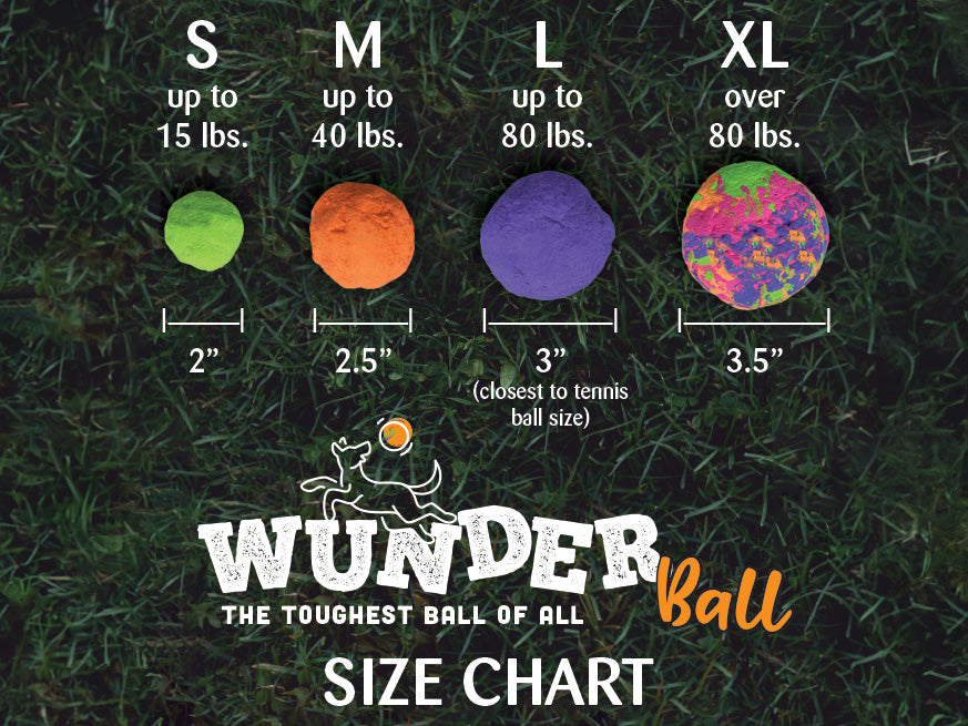 WUNDERball Dog Fetch Toy | 100% Natural Rubber, Floatable & Virtually Indestructible | S–XL WACKYstore