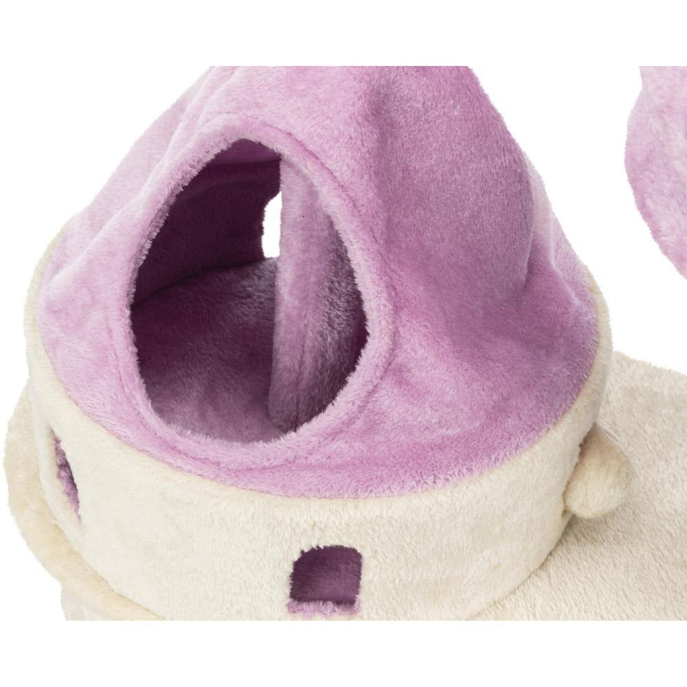 TRIXIE My Kitty Darling Cat Castle – Beige/Purple MJ's Pet Closet