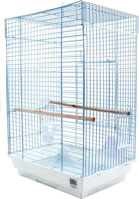 Bird cage with wire design on a white background