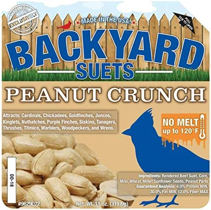 No-Melt Peanut Butter Crunch Suet Cakes – 12 Pack, 11oz Each MJ's Pet Closet