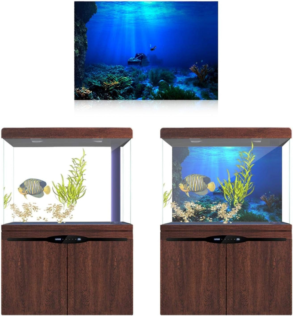 3D Effect Underwater Aquarium Background Poster (61×30cm) MJ's Pet Closet