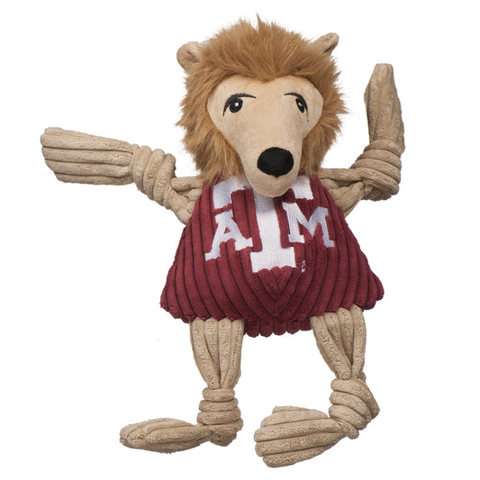 Dog toy shaped like a lion wearing an ATM sweater on a white background