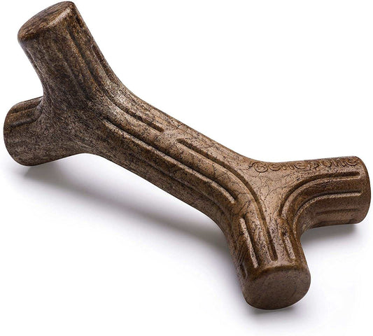 Brown dog chew toy on a white background