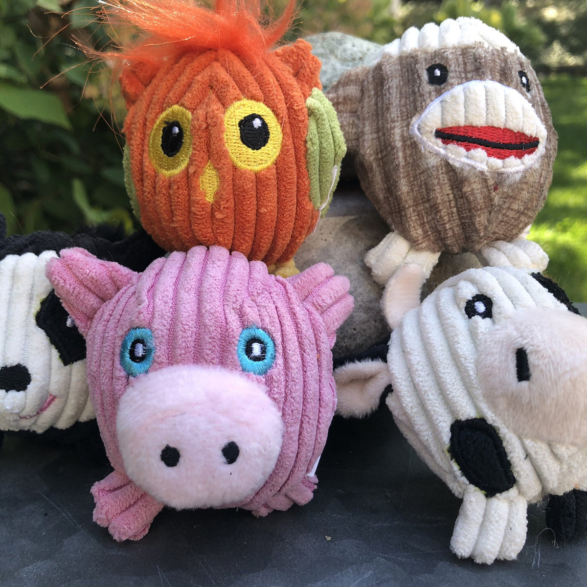 Wee Huggles® Corduroy Plush Ball Dog Toys – 5-Pack for Small & Toy Breeds HuggleHounds