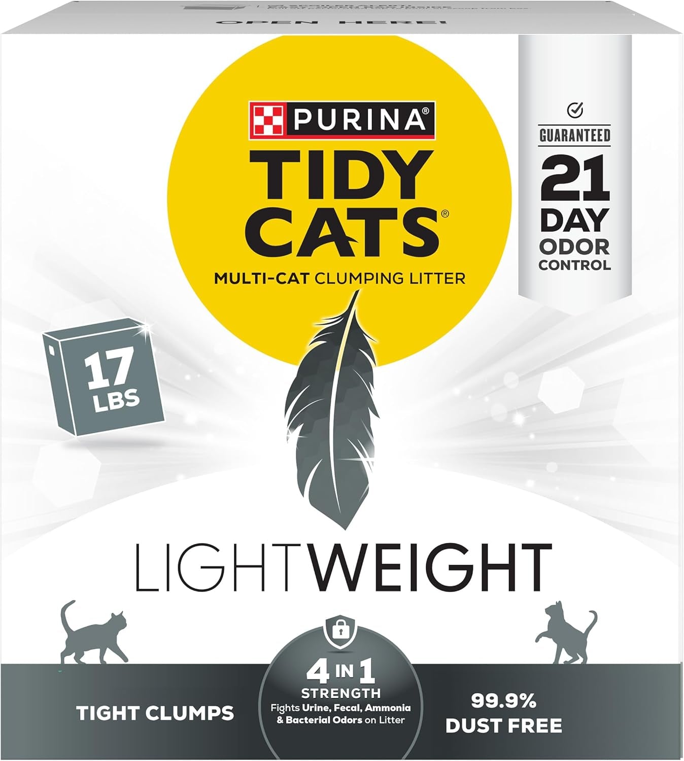 Purina Tidy Cats cat litter packaging on a white background