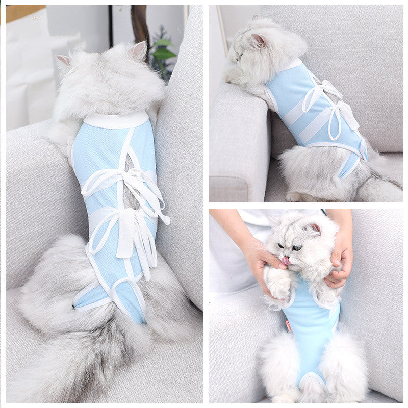 Thin Summer Cat Care Suit – Breathable Recovery Wear Pet Zen