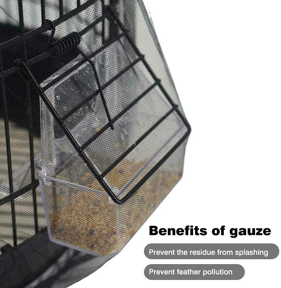 Universal Bird Cage Seed Catcher & Skirt | Nylon Mesh | Fits Cages Up to 90" | Machine Washable | Black MJ's Pet Closet