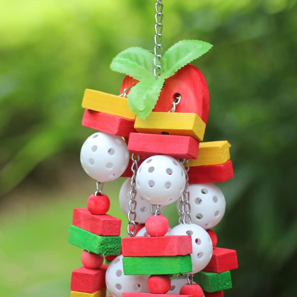 Kintor Large Parrot Chewing Toy – 22" Colorful Wood Block Cage Toy for Macaws, Cockatoos, African Grey & Amazon Parrots MJ's Pet Closet
