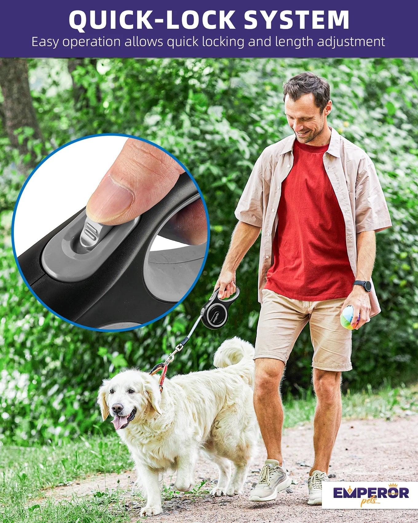 Emperor Pets 16ft Retractable Dog Leash – Heavy-Duty for Large Dogs MJ's Pet Closet