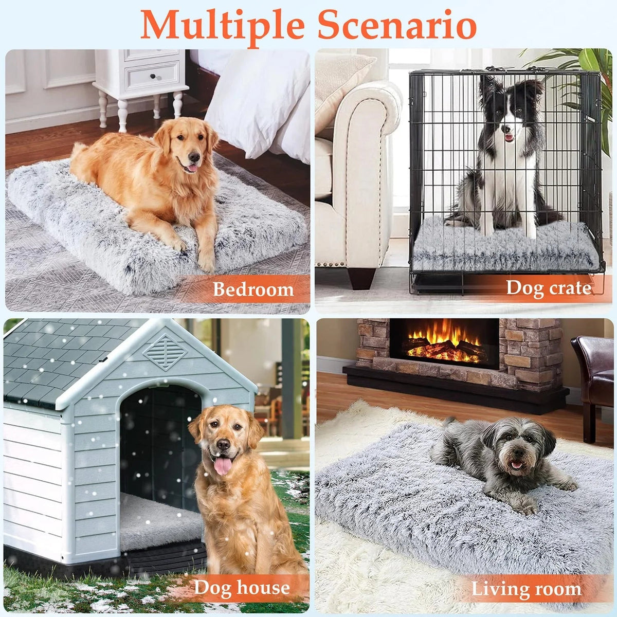 Orthopedic Dog Bed for Large Dogs – Egg Crate Memory Foam with Washable & Waterproof Cover | 36"x28" | Gray MJ's Pet Closet
