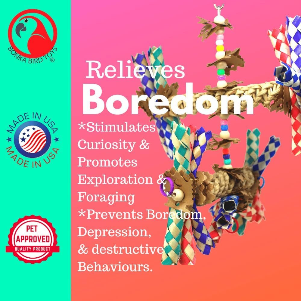 Bonka Bird Toys 1241 Double Helix – Medium Bird Shredding Toy MJ's Pet Closet