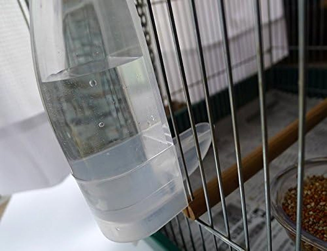 Bird Cage Water Bottle Dispenser | Set of 2 | Automatic Feeder for Zebra Finches, Budgies & Small Birds | Clear MJ's Pet Closet