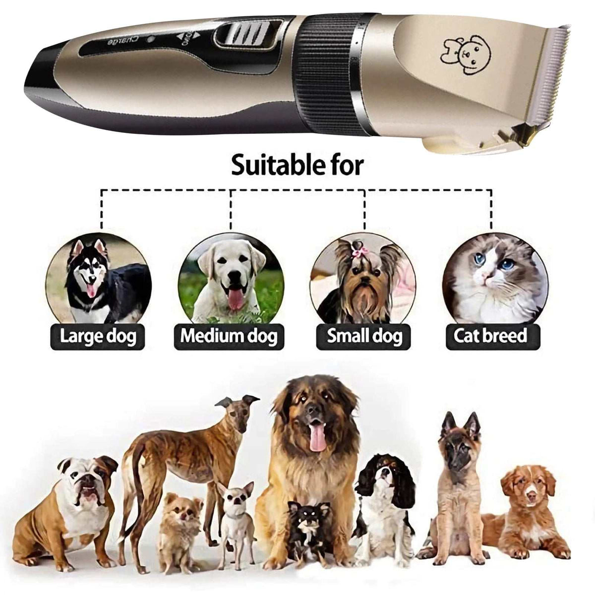 Cordless Rechargeable Dog Clippers – Low Noise Pet Grooming Kit with Hair Trimmer, Comb & Scissors for Dogs & Cats MJ's Pet Closet