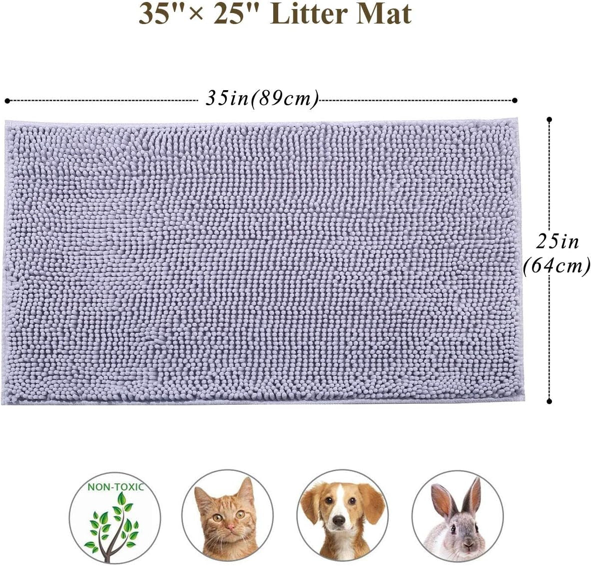 VIVAGLORY Extra Large Cat Litter Mat – 3D Microfiber Litter Trapping Rug with Waterproof Anti-Slip Backing MJ's Pet Closet