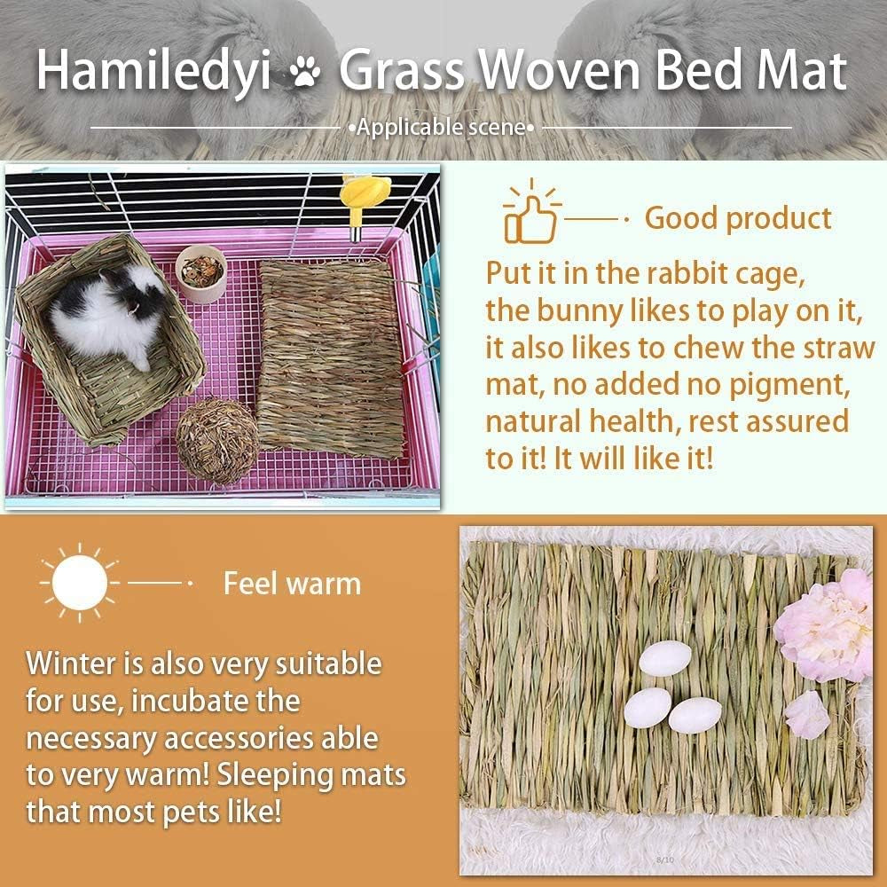 Natural Straw Woven Grass Mats for Small Pets – 12 Pack MJ's Pet Closet