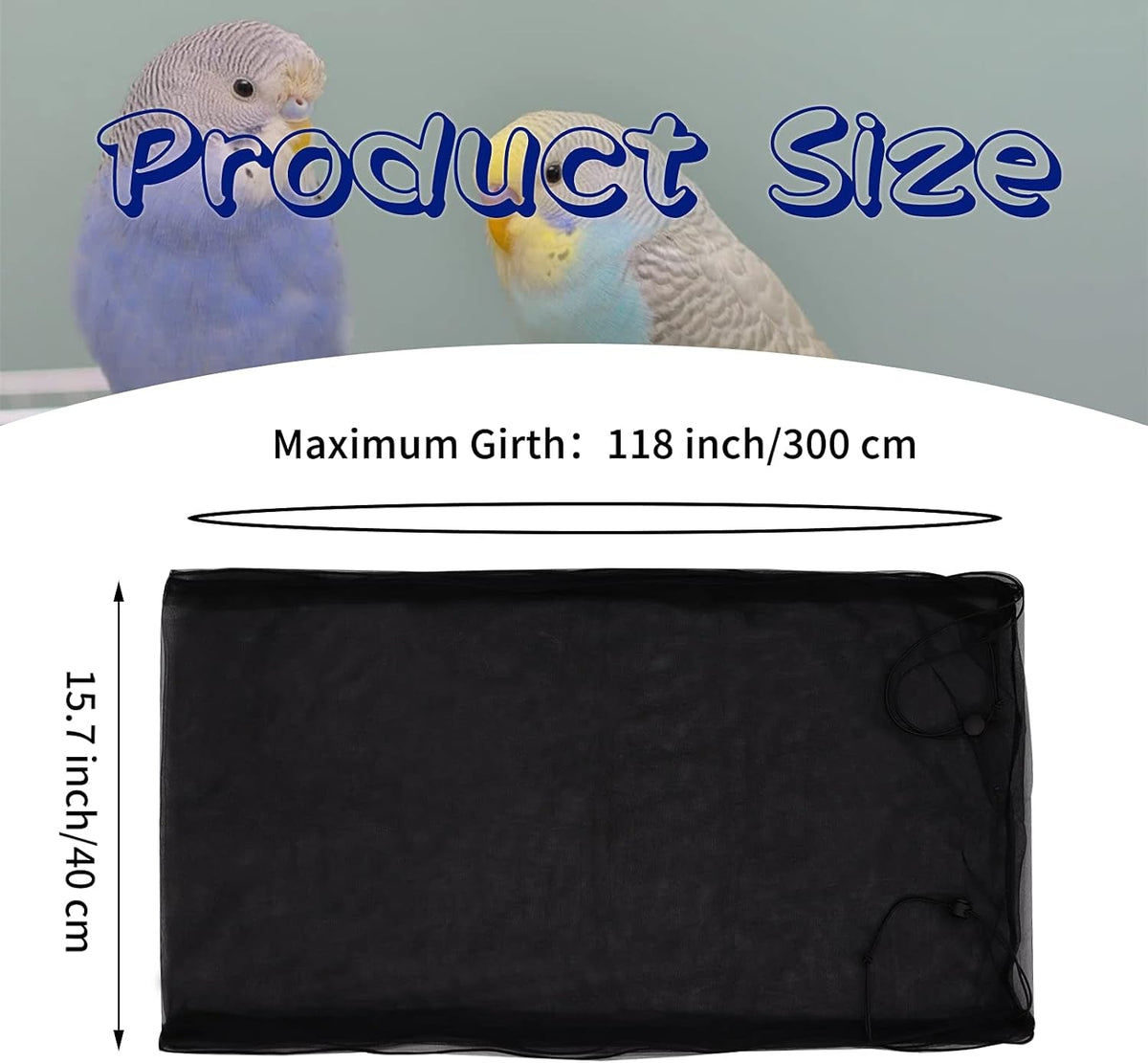 Bird Cage Cover, Tidy & Seed Catcher Skirt | Keeps Floors Clean | Multiple Sizes | Black MJ's Pet Closet