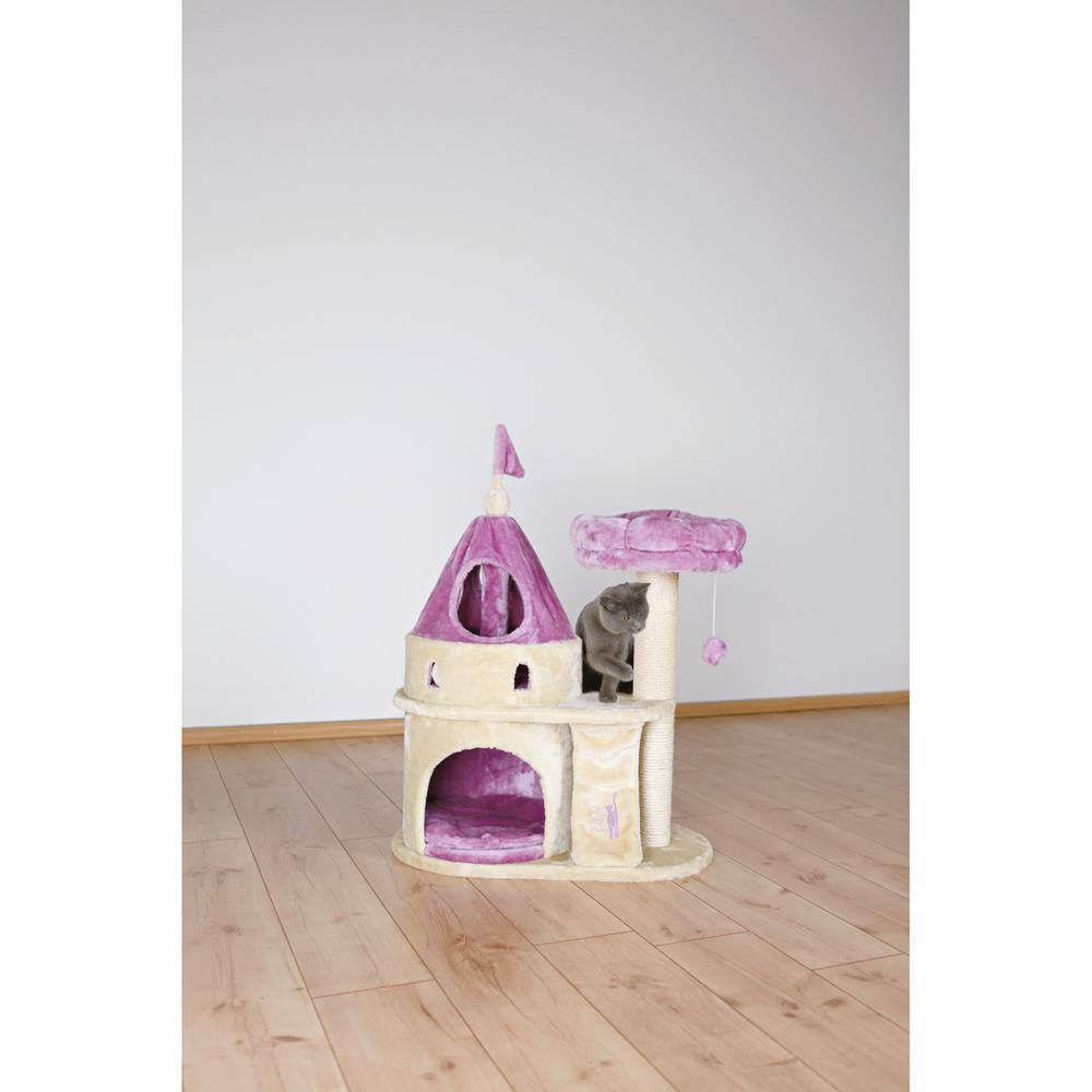 TRIXIE My Kitty Darling Cat Castle – Beige/Purple MJ's Pet Closet