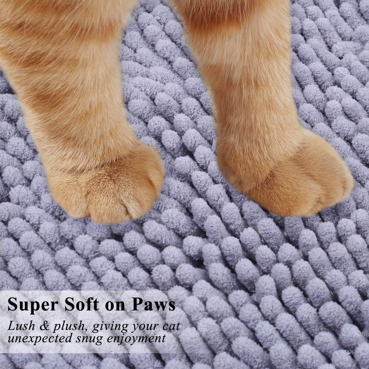 VIVAGLORY Extra Large Cat Litter Mat – 3D Microfiber Litter Trapping Rug with Waterproof Anti-Slip Backing MJ's Pet Closet
