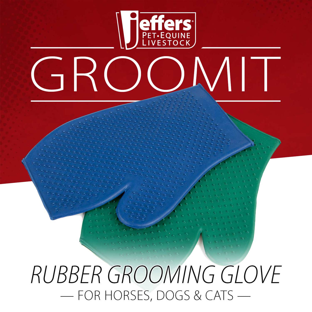 Jeffers GROOMIT Rubber Grooming Glove | Horses, Dogs & Cats Jeffers