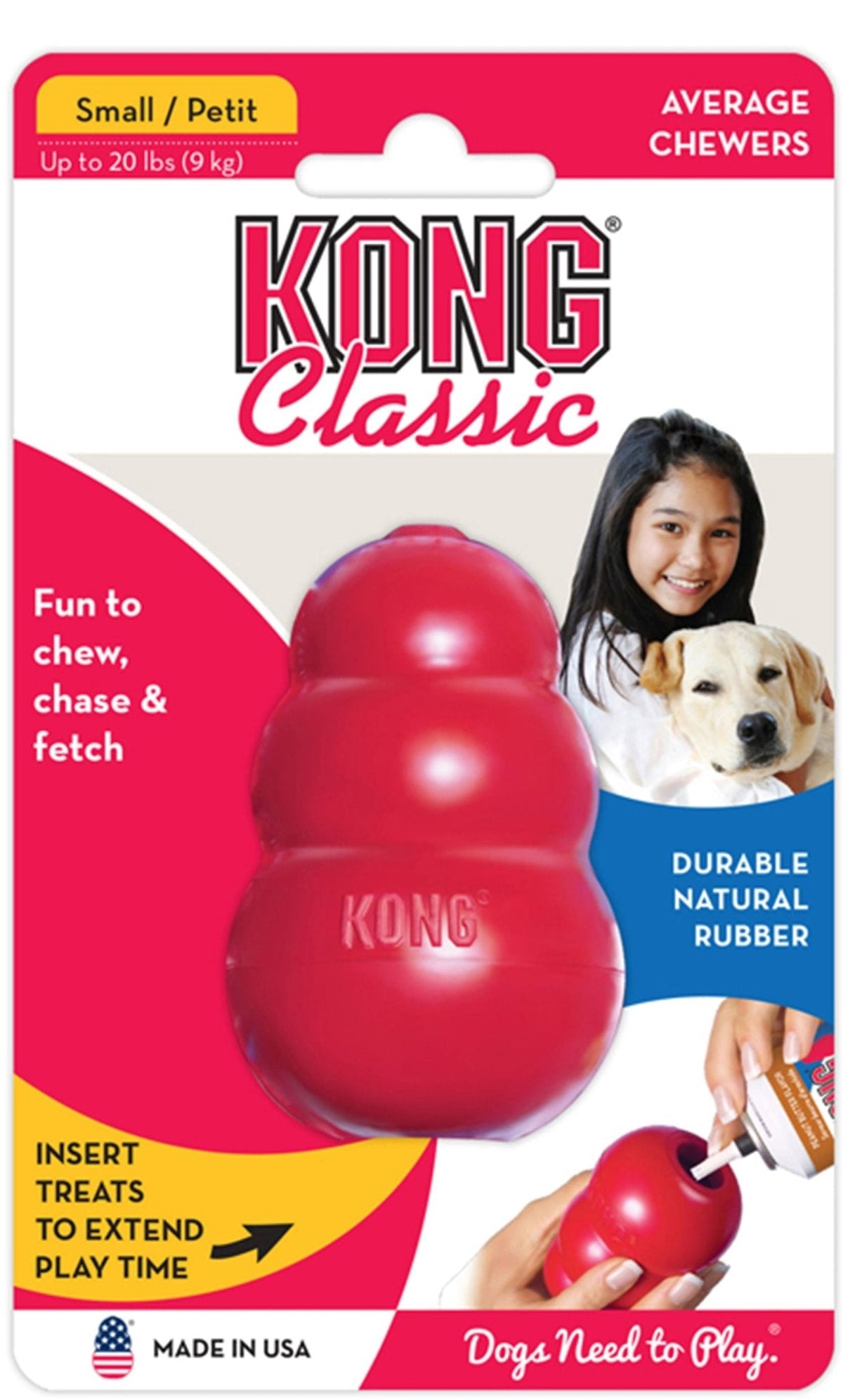 KONG Classic Dog Toy | Fillable Natural Rubber Chew Toy | XSmall to King Jeffers