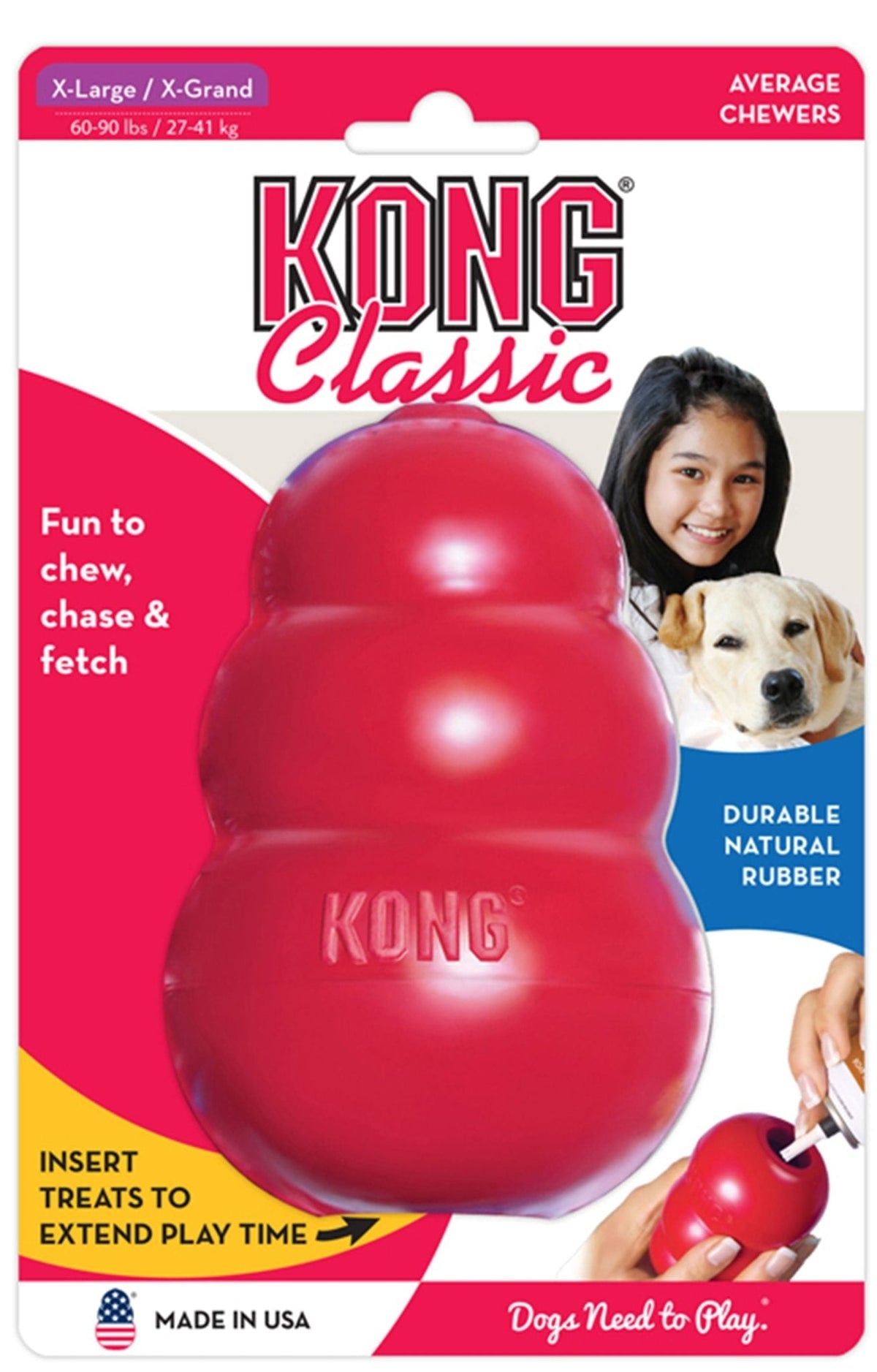 KONG Classic Dog Toy | Fillable Natural Rubber Chew Toy | XSmall to King Jeffers