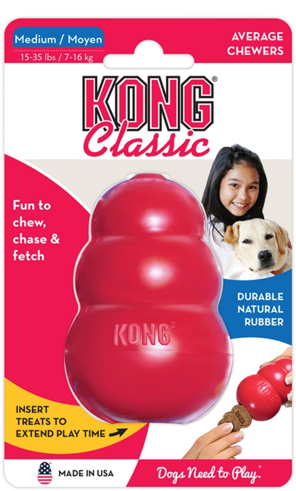 KONG Classic Dog Toy | Fillable Natural Rubber Chew Toy | XSmall to King Jeffers