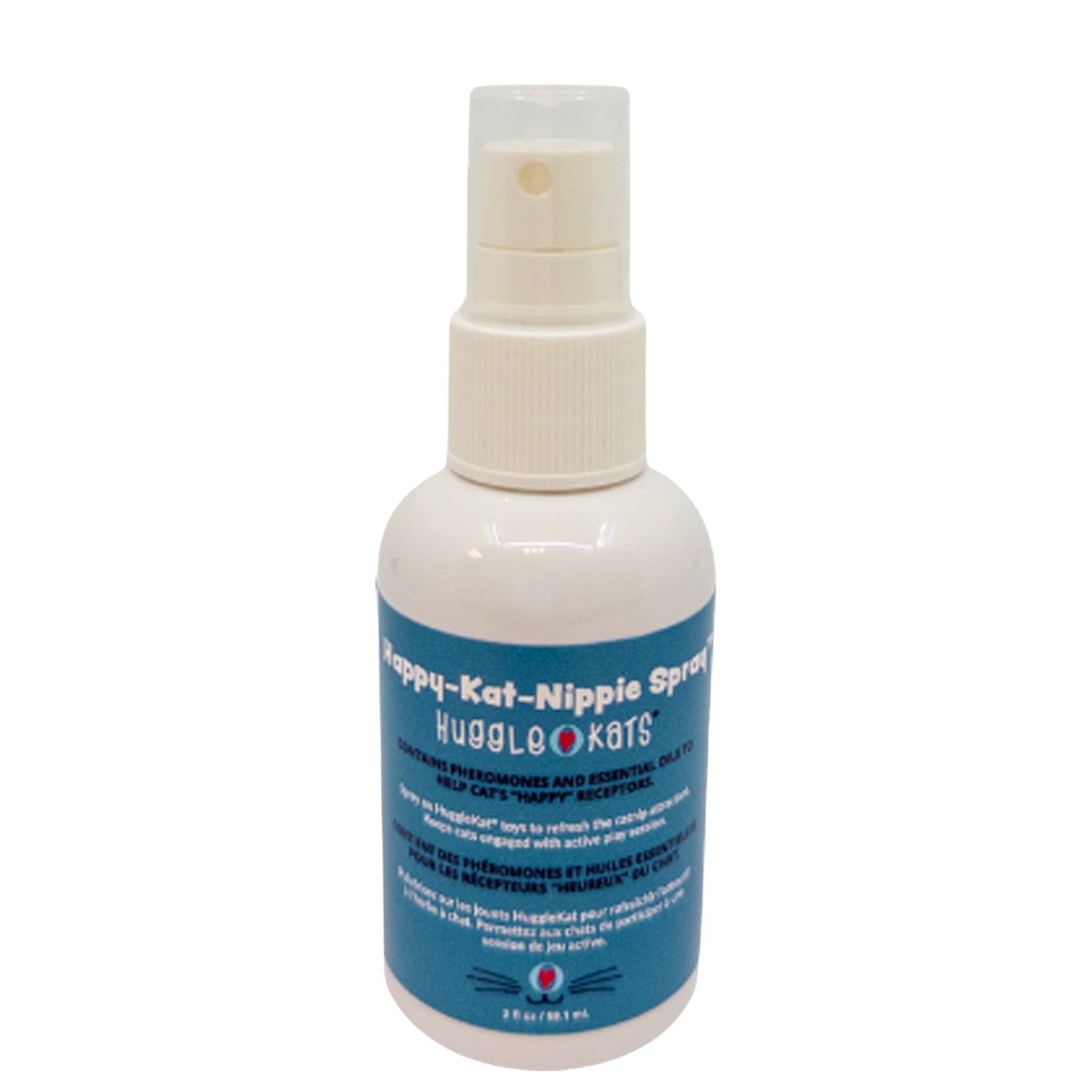Spray bottle with blue label on a white background