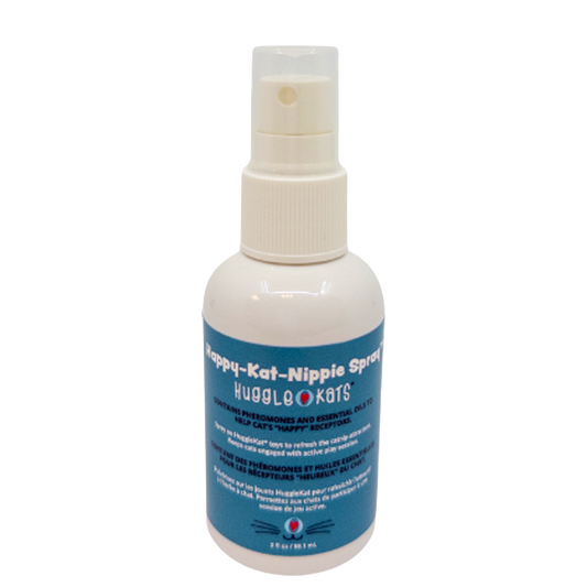 Spray bottle with blue label on a white background