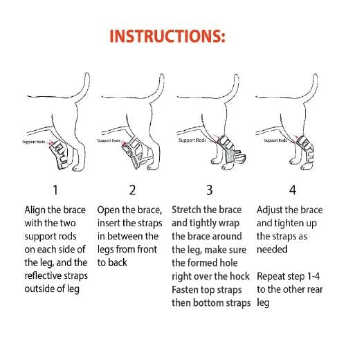 NeoAlly Dog Rear Leg Hock Brace with Metal Spring Strips – Large Dogs, Long Version (Pair) Neoallypets