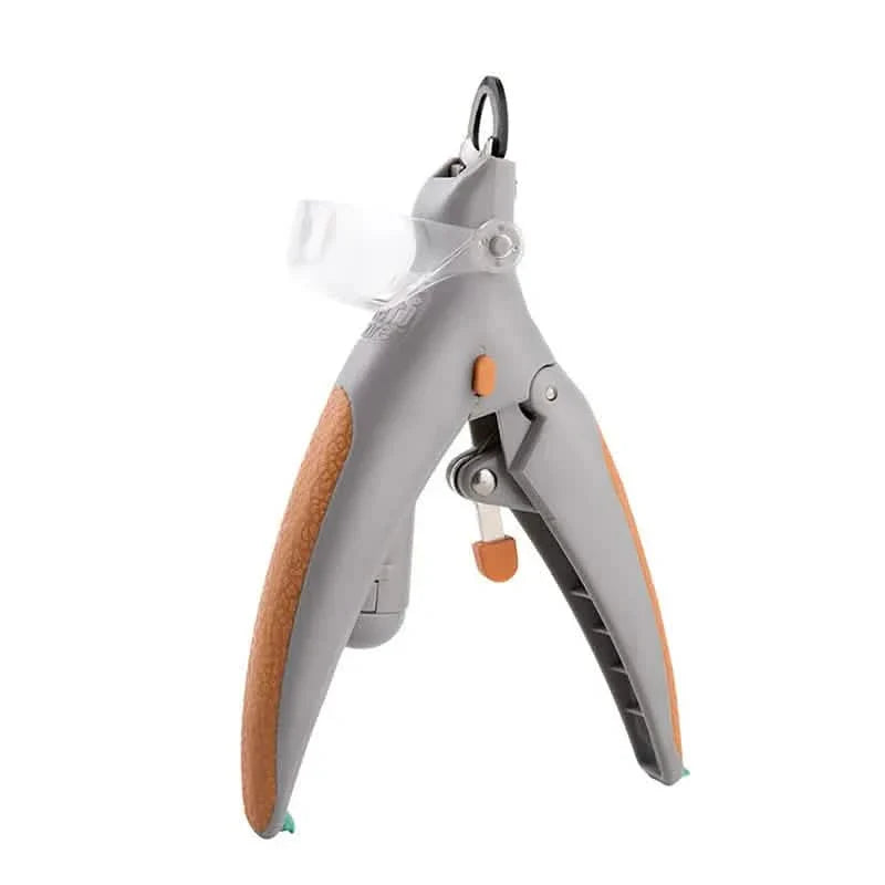 Pet nail clipper with wooden handle on a white background