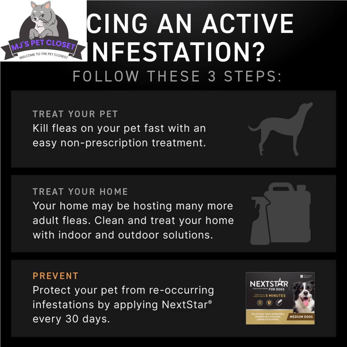 NEXTSTAR Flea & Tick Topical for Dogs 23-44 lbs – 2-Pack, 3-Month Supply MJ's Pet Closet