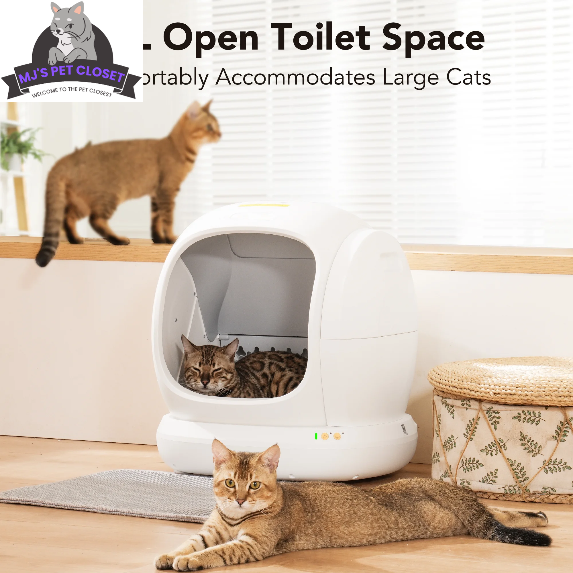 AIRPET Smart Self-Cleaning Cat Litter Box – 75L, Multi-Cat, App Controlled MJ's Pet Closet