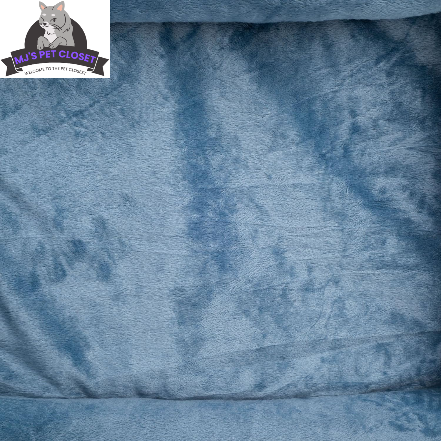 Medium Orthopedic Rectangle Bolster Pet Bed – Blue, Reversible MJ's Pet Closet